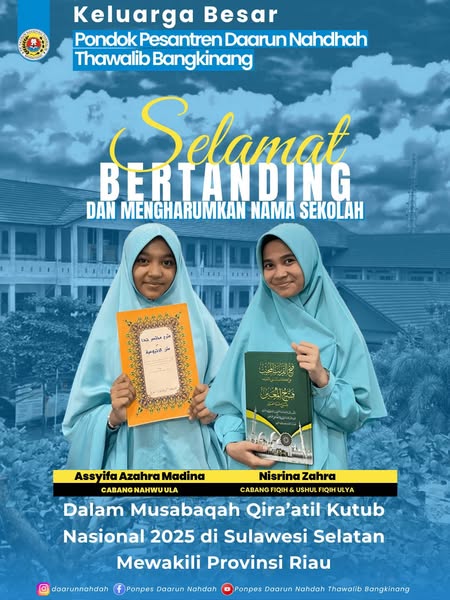 Santri Daarun Nahdhah Wakili Provinsi Riau pada Musabaqah Qira’atil Kutub Nasional 2025 di Sulawesi Selatan
